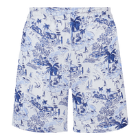 Women Linen Bermuda Shorts Riviera Ink front view