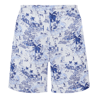 Women Linen Bermuda Shorts Riviera Ink front view
