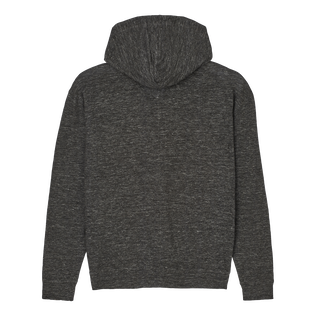 Unisex Linen Full Zip Hooded Sweatshirt Solid Heather anthracite back view