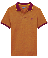 Polo en piqué de algodón de color liso y cambiante para hombre Kerala vista frontal