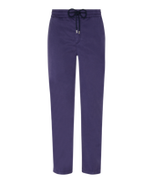 Pantalon taille élastique en tencel homme Minuit vue de face