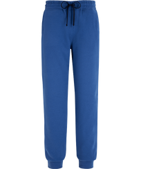 Uomo Altri Unita - Pantaloni da jogging uomo in cotone tinta unita, Blu mare vista frontale