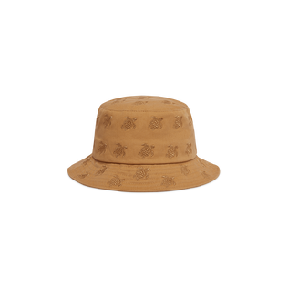 Embroidered Bucket Hat Turtles All Over Mocha vista trasera