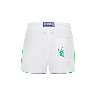 Men Organic Cotton Bermuda Shorts VBQ Line White back view