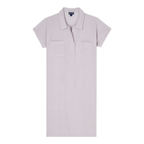 Women Terry Polo Dress Solid Hydrangea front view