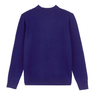 Men Wool and Cashmere Crewneck Sweater Turtle Ink back view