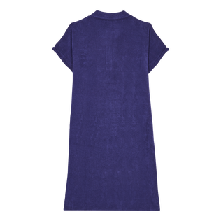 Vestido tipo polo en felpa de color liso para mujer Midnight vista trasera