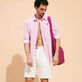 Men Striped Seersucker Shirt Candy pink details view 1