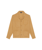 Overshirt aus Leinen mit Mineralfarbstoff für Herren Mocha Vorderansicht