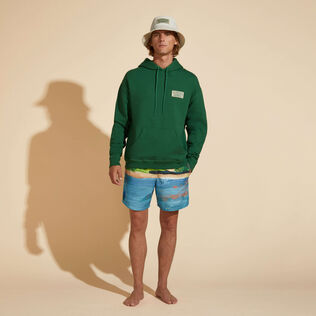 Men Cotton Hoodie Sweatshirt Solid - Vilebrequin x Highsnobiety Garden details view 1