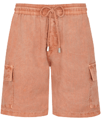 Bermuda en lin homme uni teinture minérale Poterie vue de face