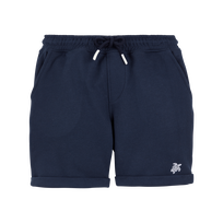Boys Organic Cotton Bermuda Shorts Solid Navy front view