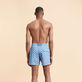 Men Stretch Swim Shorts Micro Ronde Des Tortues Rainbow Divine back worn view