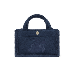 Unisex Mini Terry Bag Turtle Navy front view