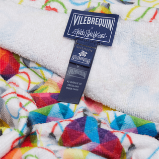 Toalla de algodón orgánico con estampado Tortugas - Vilebrequin x Okuda San Miguel Multicolores detalles vista 4