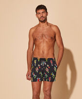 Men Swim Shorts Embroidered Mosaïque - Limited Edition Black front worn view