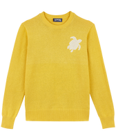 Maglione girocollo uomo in cotone e cashmere Turtle Giallo vista frontale