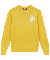 Jersey de algodón y cachemir con cuello redondo y tortuga para hombre Amarillo vista frontal
