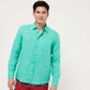 Homme AUTRES Uni - Chemise en Lin homme unie, Nenuphar vue portée de face Homme AUTRES Uni - Chemise en Lin homme unie, Nenuphar vue portée de face