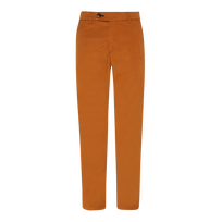 Men Tencel Cotton Chino Pants Solid Caramel front view