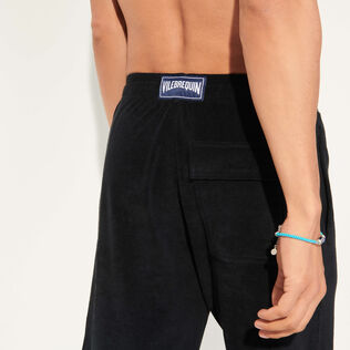Solid Unisex-Bermudashorts aus Frottee Schwarz Details Ansicht 6