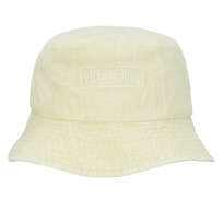 Linen Bucket Hat Mineral Dye Lemongrass front view