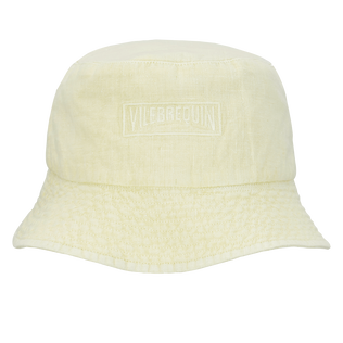 Linen Bucket Hat Mineral Dye Lemongrass front view