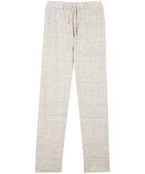 Unisex Linen Jersey Pants Solid Lihght gray heather front view