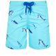 Boys Swim Trunks Embroidered 2009 Les Requins Lazulii blue front view