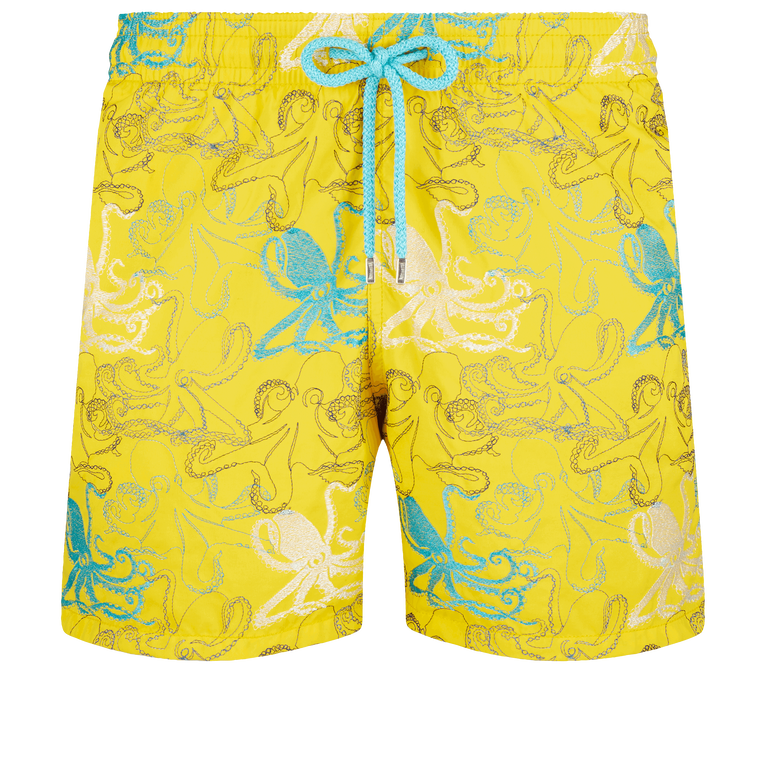 Men Swim Shorts Embroidered Octopussy - Swimming Trunk - Mistral - Yellow