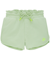 Pantalones cortos de algodón de color liso para niña Limoncillo vista frontal