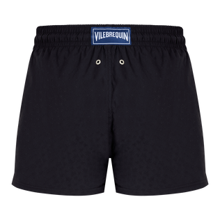 Men Short Swim Trunks Jacquard Turtles Black back view