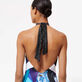 Maillot de bain décolleté une pièce femme Envoûtement - Vilebrequin x Deux femmes noires Purple blue vue de détail 2