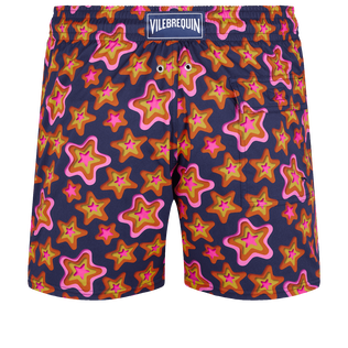 Maillot de bain court stretch homme Stars Gift Bleu marine vue de dos