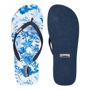 Women Flip flop Tahiti Flowers White front view