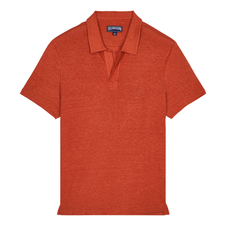 Polo En Punto De Lino De Color Liso Para Hombre - Polo - Pyramid - Rojo