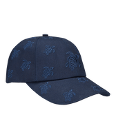 Casquette brodée unisexe Tortue All Over Bleu marine vue de face