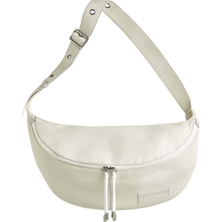 Medium Leather Belt Bag White front view