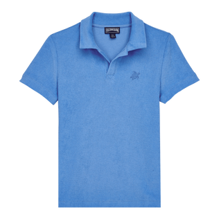 Boys Terry Polo Solid Ocean front view