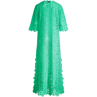 Women Guipure Kaftan Flowers Lace Green paradise back view
