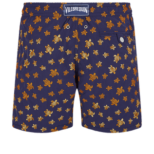 Men Embroidered Swim Trunks Micro Ronde Des Tortues - Limited Edition Navy back view