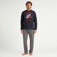 Men Cotton Long Sleeves T-shirt Turtles Surf Navy front worn view