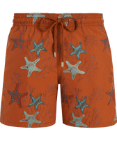 Men Swim Shorts Embroidered Glowed Stars - Limited Edition Caramel 正面图