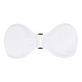 Top de bikini de corte bandeau y color liso para mujer Blanco vista frontal