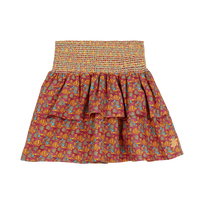 Jupe taille élastique fille Fishy Vibes Bougainvillier vue de face