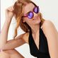 Gafas de sol de color liso unisex Orquidea vista frontal desgastada Gafas de sol de color liso unisex Orquidea vista frontal desgastada