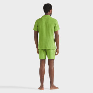 中性纯色棉质保龄球衫 Camouplage 背面穿戴视图