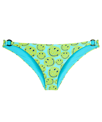 Damen Fitted Bedruckt - Smiley Turtles – Vilebrequin x Smiley® Midi-Bikinihose für Damen, Lazulii blue Vorderansicht