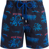 Au Merlu Rouge 男士刺绣游泳短裤 - 限量版 Navy 正面图