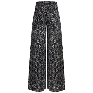 Women Wide-leg Viscose Pants Pearl Black back view